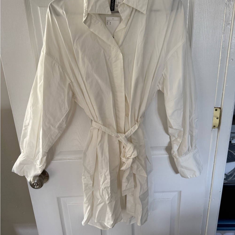 NWT Divided Cream Button-Up Shirt Dress | Size Small